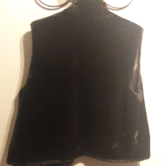 Plush faux fur Vest reversible w pockets Dark bro - Picture 8 of 8